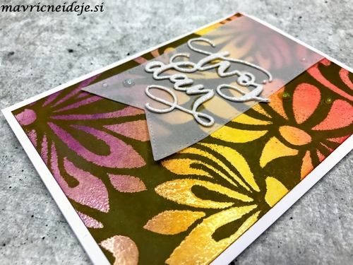 1 Stencil&clear embossing&distress oxide